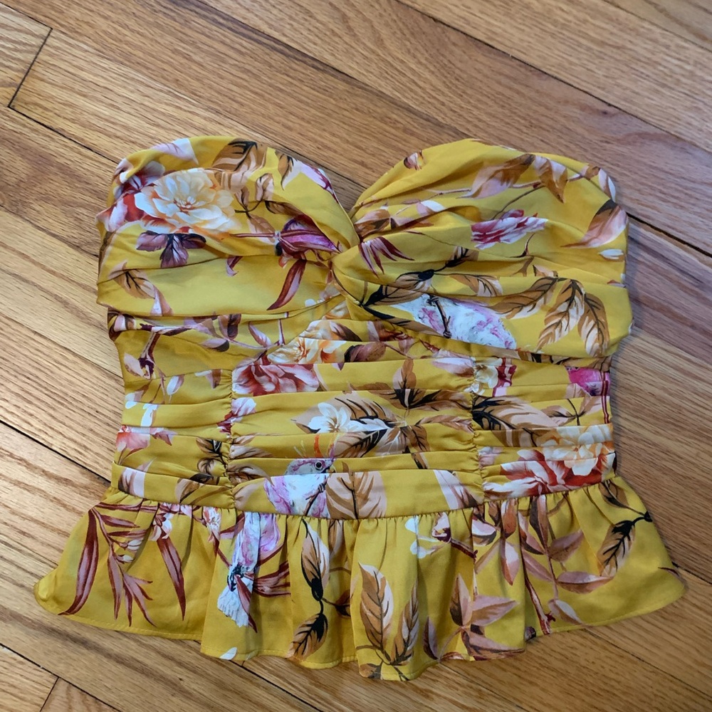 Gold Crop Top - Floral